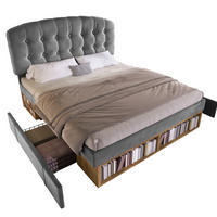 POLSTERBETT 140/200 cm Grau aus Samt mit Stauraum - Grau, Textil (140/200cm) - OKMYHOME