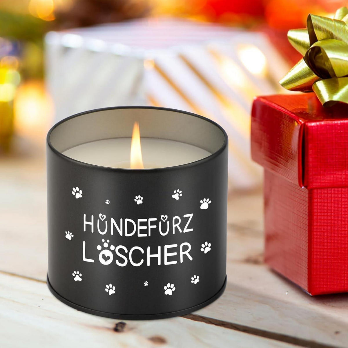 DUFTKERZE Hundefurz Löscher Schwarz - Schwarz, Paraffin (7.5cm)