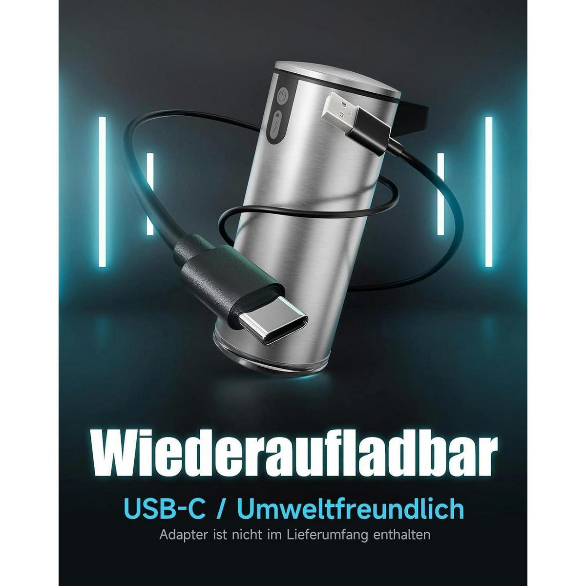 SEIFENSPENDER Automatisch Edelstahl 380ml USB-C aufladbar - Silberfarben, Metall (7.5/18/12cm)