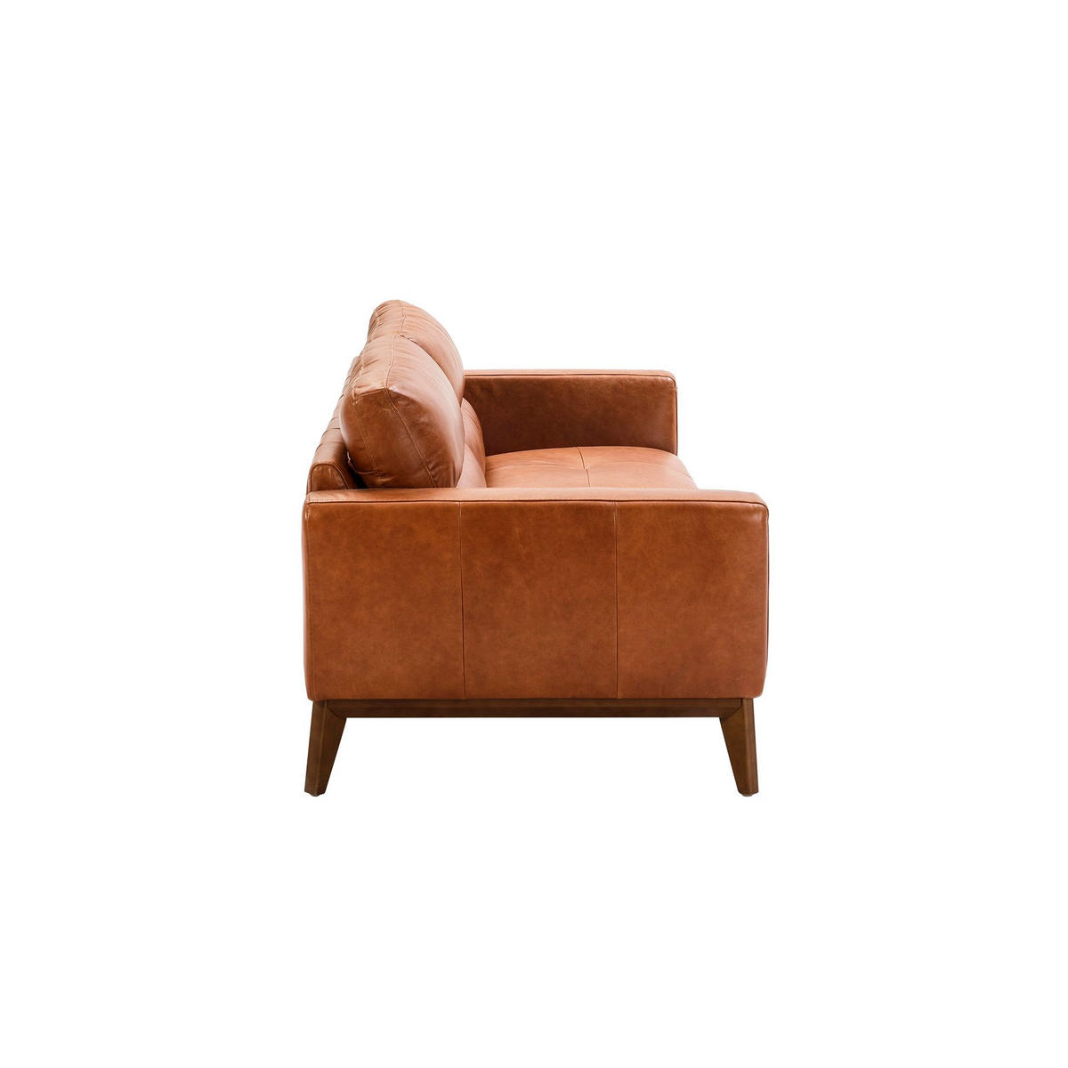 SOFA 3-Sitzer-Sofa aus braunem Leder 216/96/86 cm - Walnussfarben/Braun, Leder (216/86/96cm) - ANGEL CERDA