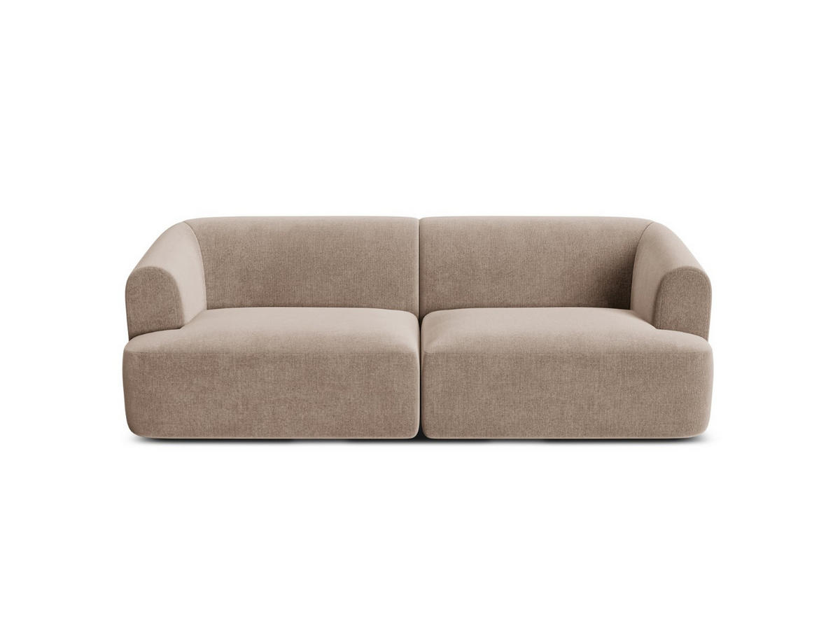 MODULARES-SOFA Campi aus Samt dunkelbeige 3 Sitzplätze - Mokka, Textil (90/70/220cm) - Cosmopolitan Design