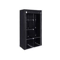 STOFFSCHRANK KLEIDERSCHRANK - Schwarz, Textil (45/88cm) - Hansiro