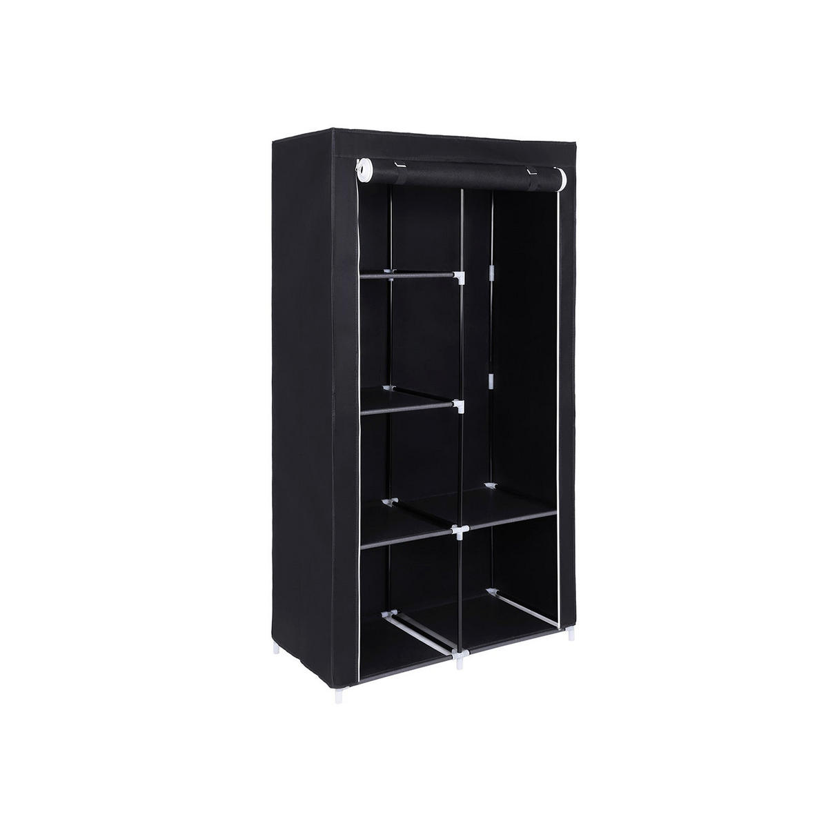 STOFFSCHRANK KLEIDERSCHRANK - Schwarz, Textil (45/88cm) - Hansiro
