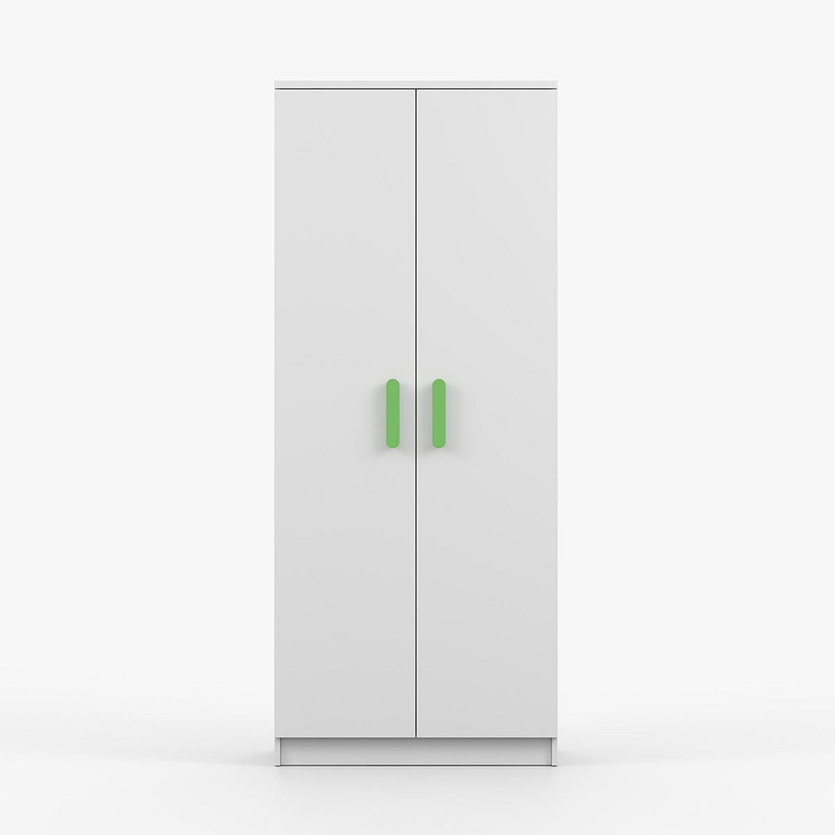 DREHTÜRENSCHRANK 80/192/50 cm 2-türig Jonas I 06 Weiß/Weiß + limette Griffe - Limette/Weiß, Holz/Holzwerkstoff (80/192/50cm) - imoebel24