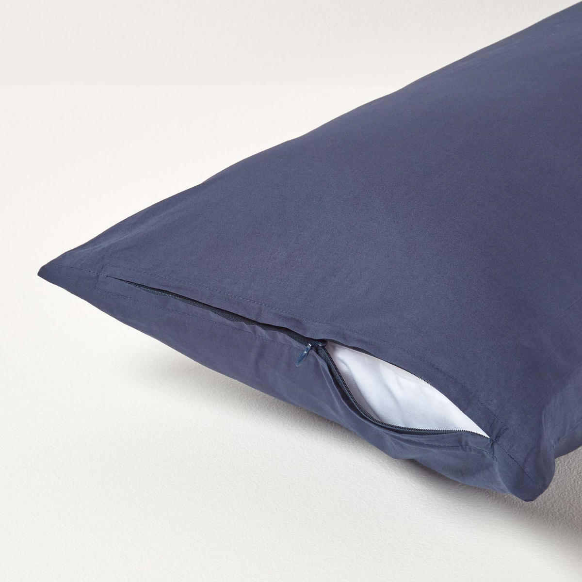 KISSENBEZUG Perkal, Ägyptische Baumwolle, Fadendichte 200 - Dunkelblau, Textil (40/80cm) - Homescapes