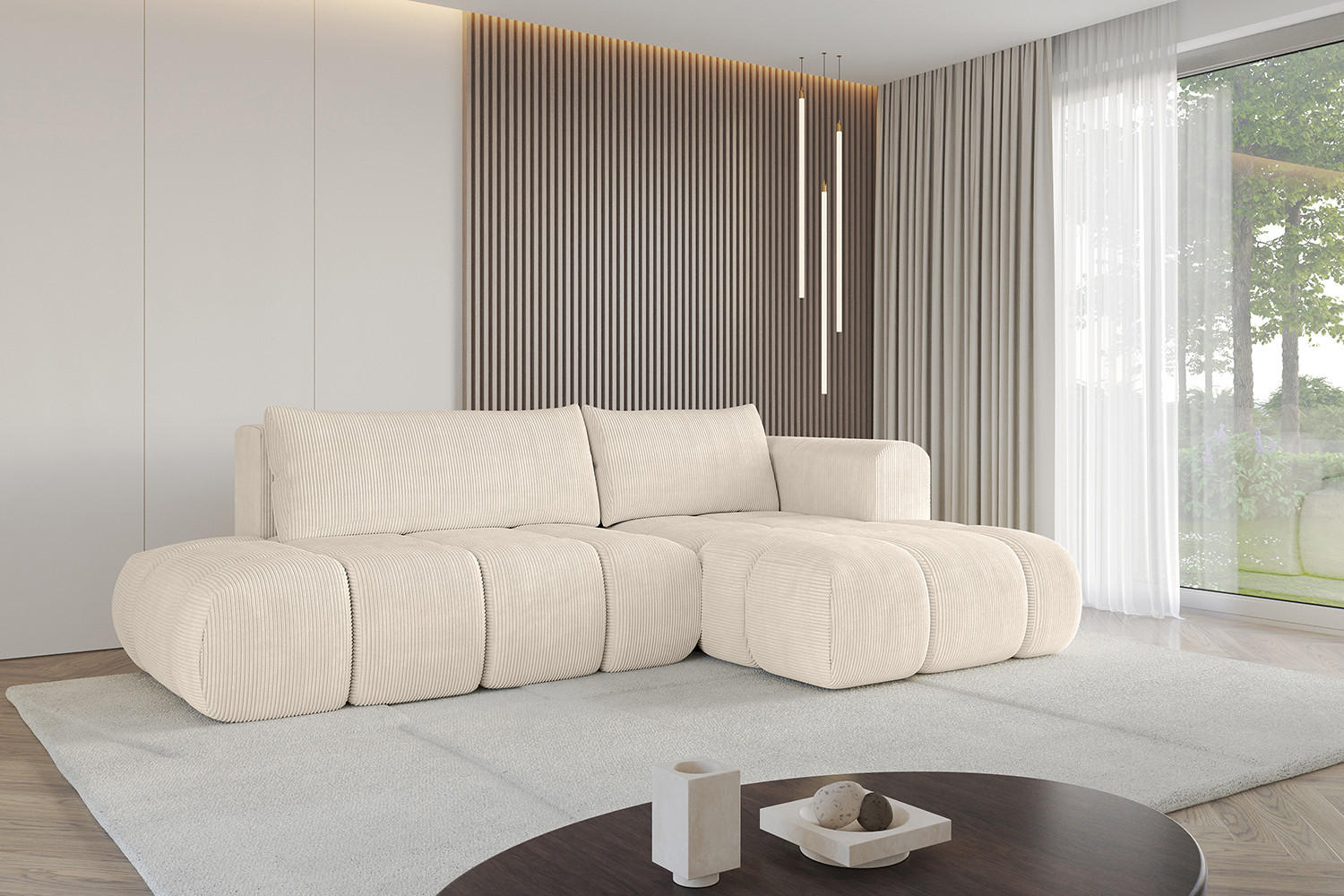Thumbnail - Altdecor Ecksofa, Beige, Textil, 4-Sitzer, L-Form, Ottomane rechts, 289x180 cm, Wohnzimmer, Sofas & Couches, Wohnlandsch...