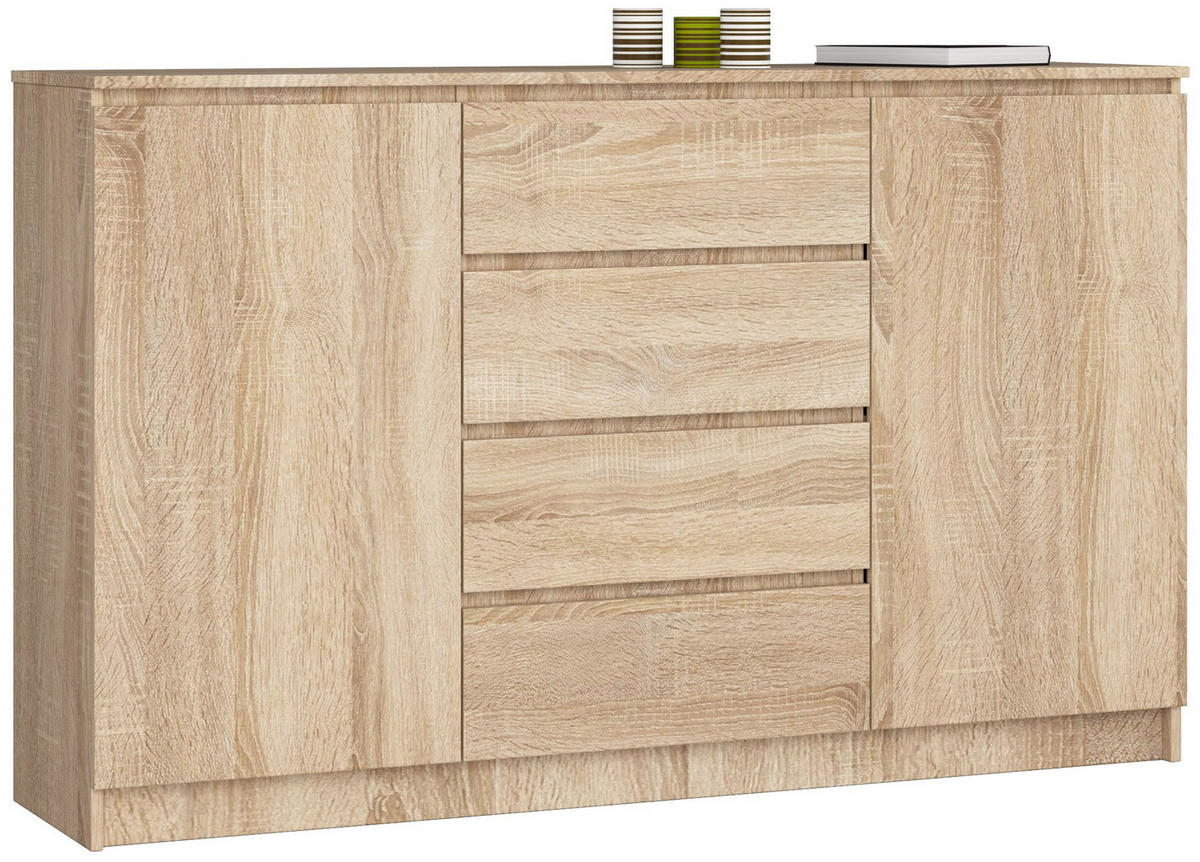 KOMMODE Sonoma Eiche 160x40x99 cm - Sonoma Eiche, Holzwerkstoff (160/99/40cm) - Akord