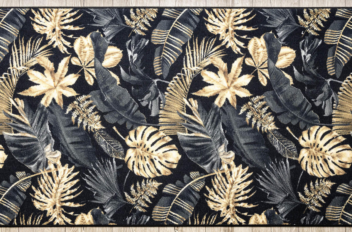 LÄUFER Antirutsch MONSTERA 80/470 cm - Goldfarben, Textil (80/470cm) - rugsX