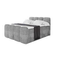 BOXBETT mit Matratze H3|H4 und Lattenrost - NINA-Z KING - 140x200 cm - Hellgrau - Hellgrau, Holzwerkstoff (140/200cm)