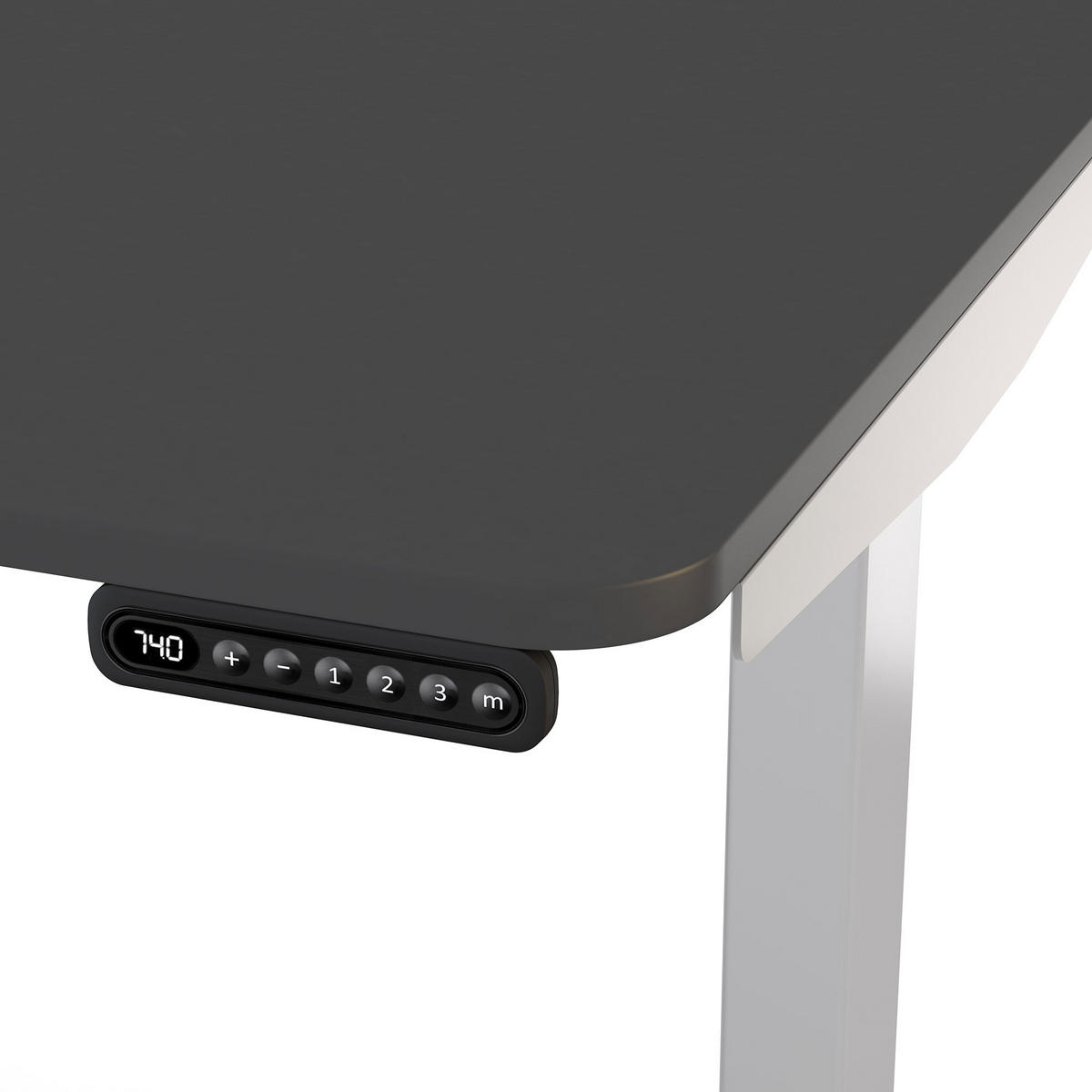 SCHREIBTISCH Elektrisch höhenverstellbarer Schreibtisch Y-Line Curved Anthrazit Weißaluminium 140/70/62-127cm - Weiß Hochglanz/Anthrazit, Holzwerkstoff/Metall (70/140/127cm) - ASSMANN