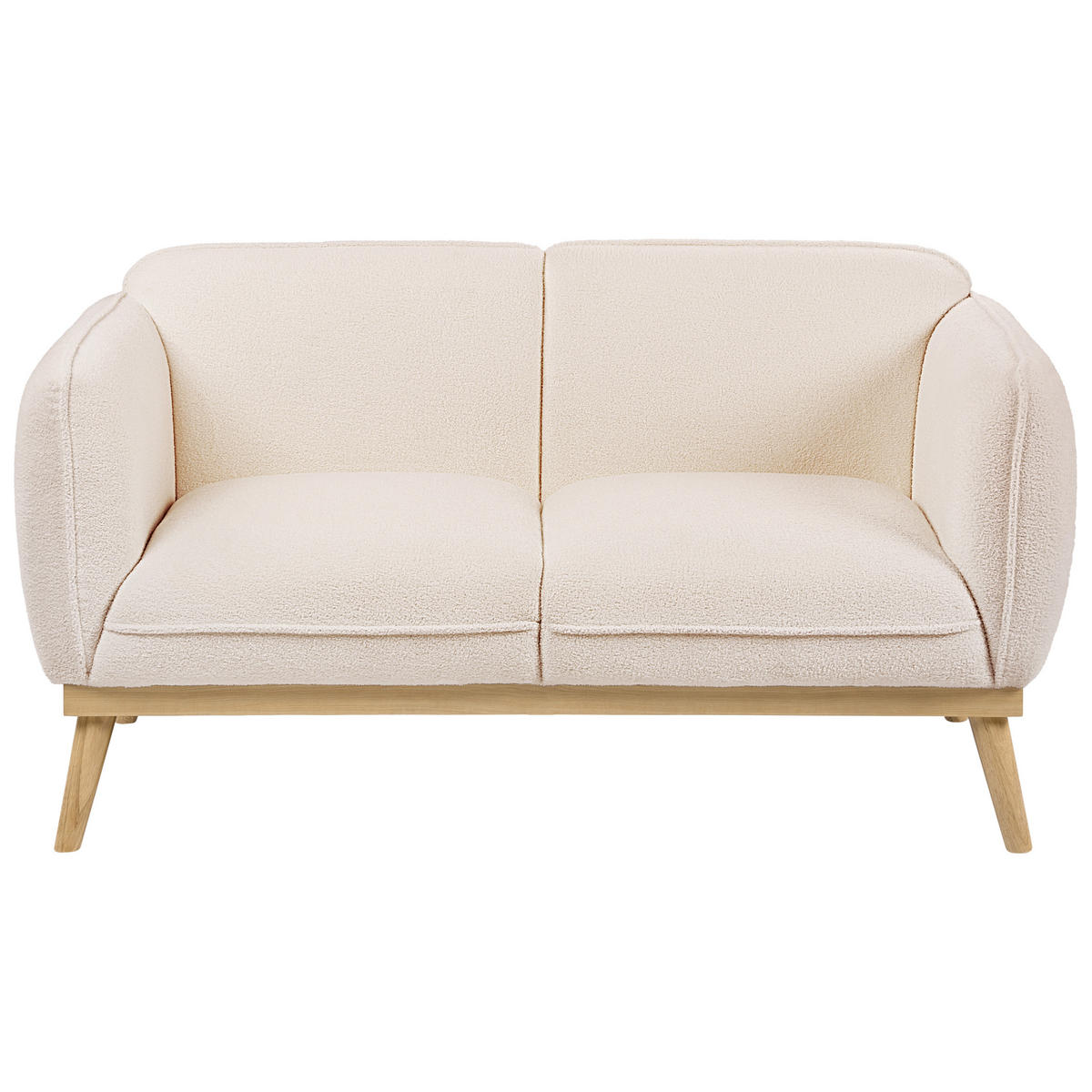 POHOVKA 2-místná Bouclé Světle béžová Ljung - světle hnědá, textil (160/82/82cm) - Beliani