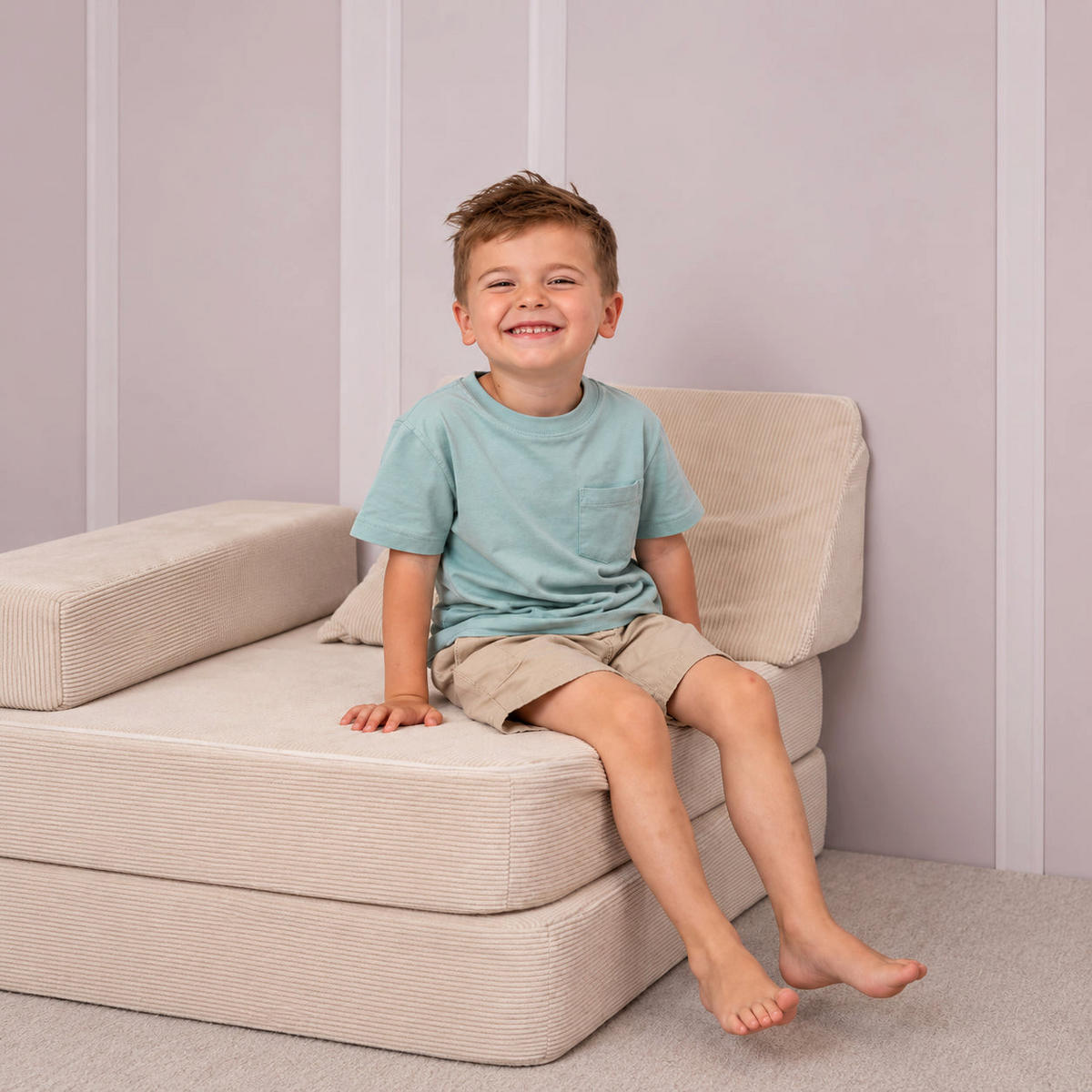 KINDERSESSEL Cordsamt Braun - Braun, Textil (80/24/80cm) - AngeLove