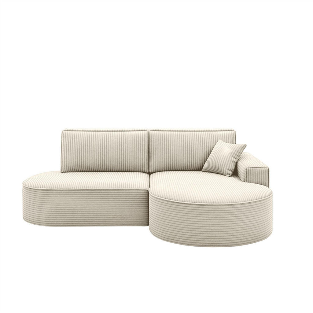 Thumbnail - Fun Möbel Ecksofa, Weiß, Textil, Ottomane rechts, 278x179 cm, Wohnzimmer, Sofas & Couches, Wohnlandschaften, Ecksofas