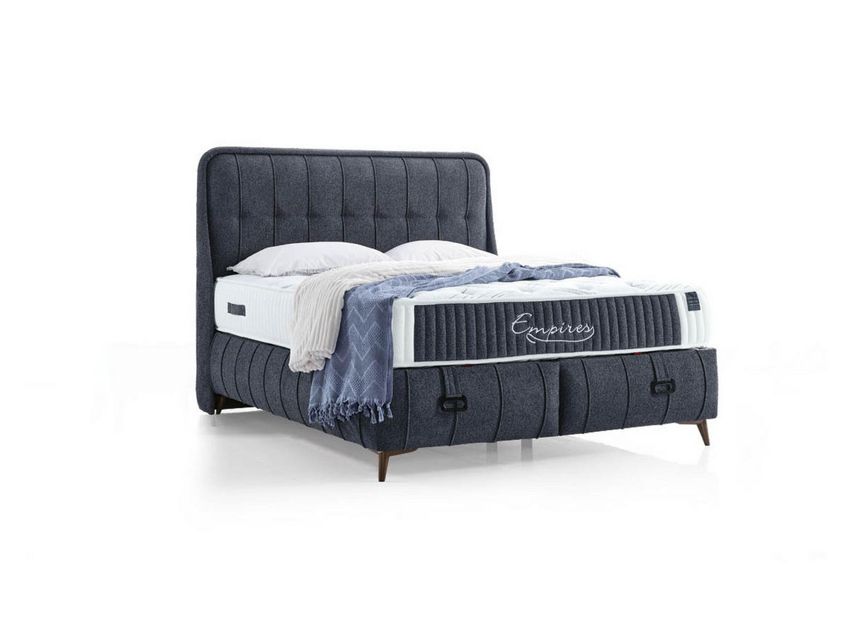 POLSTERBETTSET Empires 150x200 Anthrazit - Anthrazit, Metall (150/200cm) - Villa Möbel