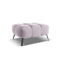 POUF Samt Stoff Violett - Lila/Flieder, Textil/Metall (78/41/60cm) - Makamii