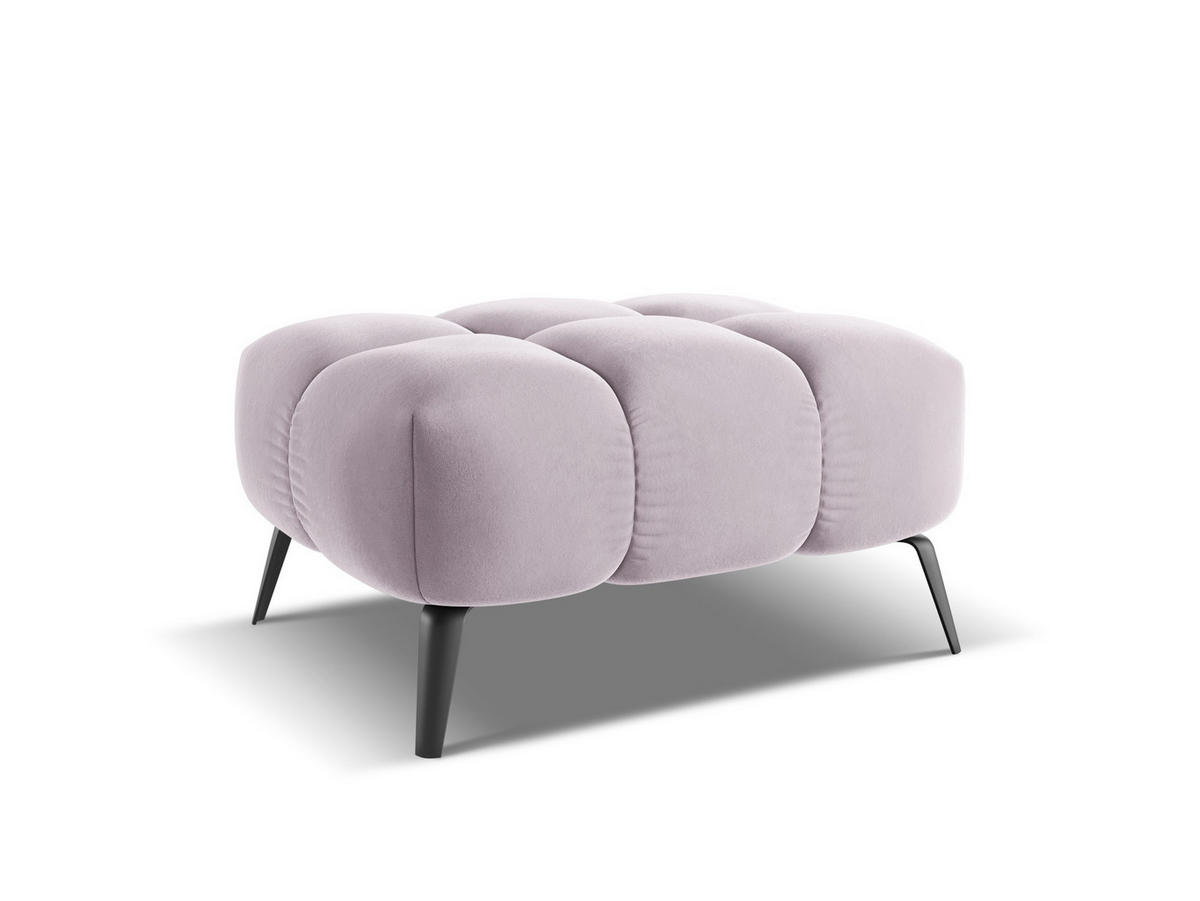 POUF Samt Stoff Violett - Lila/Flieder, Textil/Metall (78/41/60cm) - Makamii
