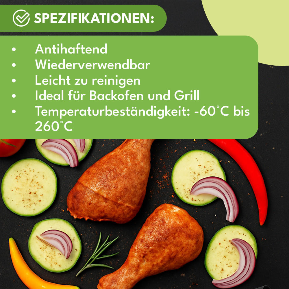 GRILLMATTE 5er Set - Dauerbackfolie für Backofen & Gasgrill - Weiß, Kunststoff (33/40/33cm)