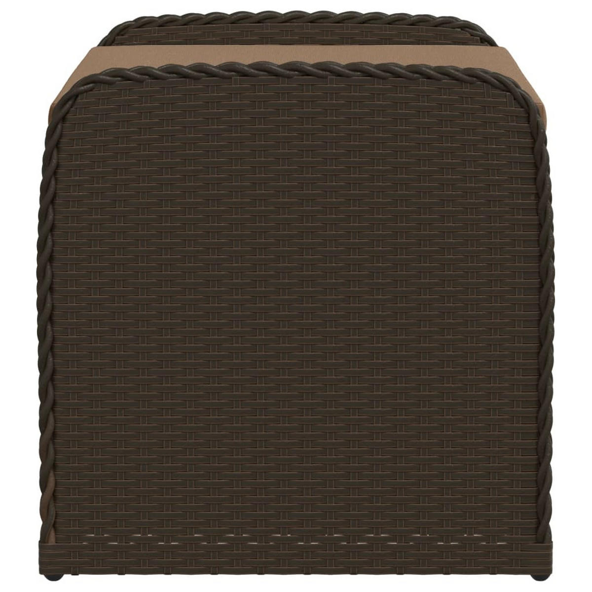 SITZBANK Mit Stauraum & Kissen Braun 80/51/52 Cm Poly Rattan - Weiß/Braun, Kunststoff/Textil (80/52/51cm) - vidaXL