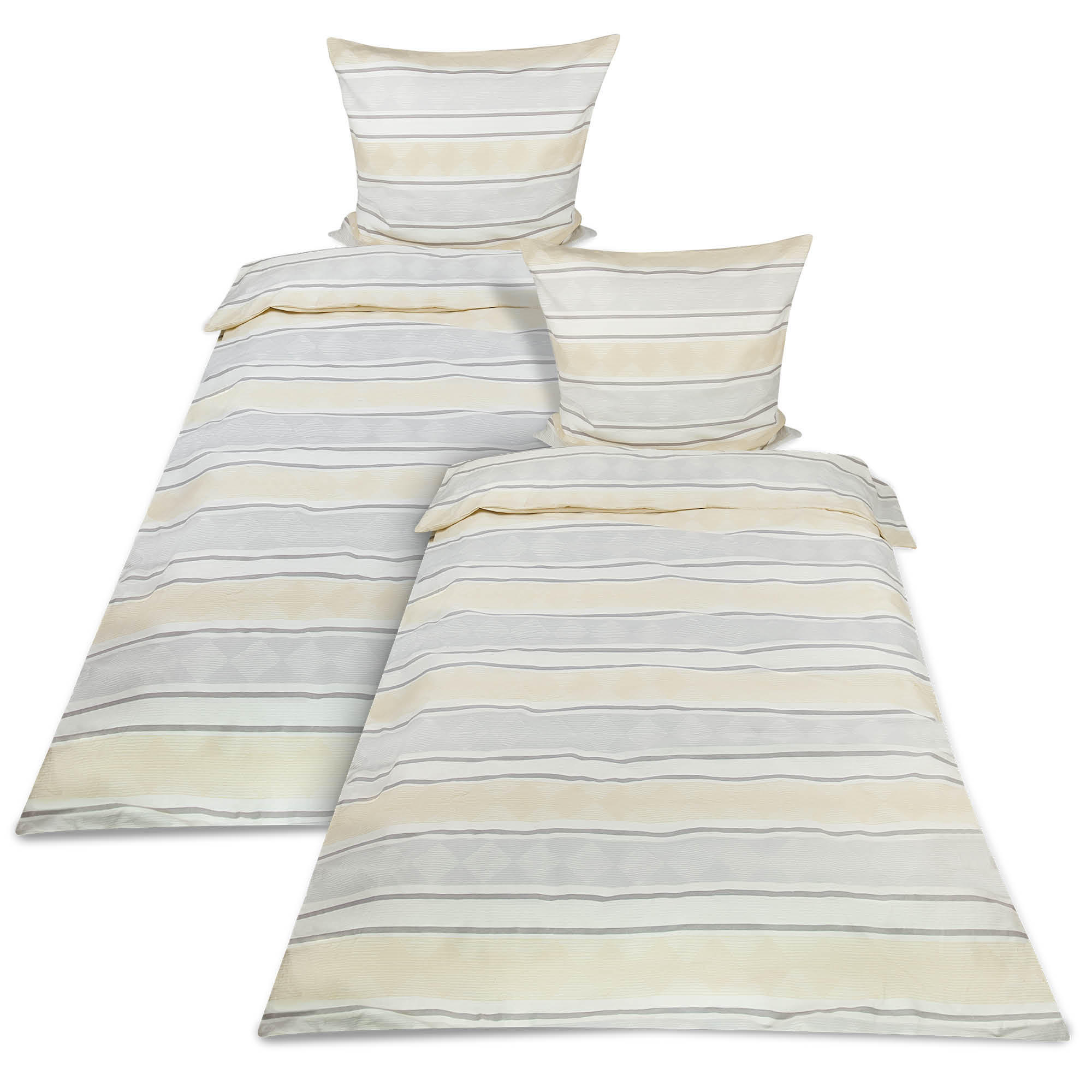 BETTWÄSCHE Viola Biber 155x220cm Beige 4tlg - Beige, Textil (155/220cm)