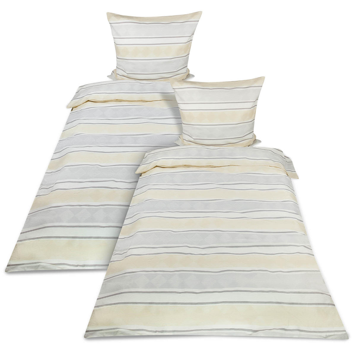 BETTWÄSCHE Viola Biber 135x200cm Beige 4tlg - Beige, Textil (135/200cm)
