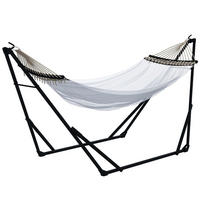 HÄNGEMATTENGESTELL INKL. HÄNGEMATTE DE-07030 2-in-1, klappbar - Weiß, Metall (263/100/89cm) - ComfortXL