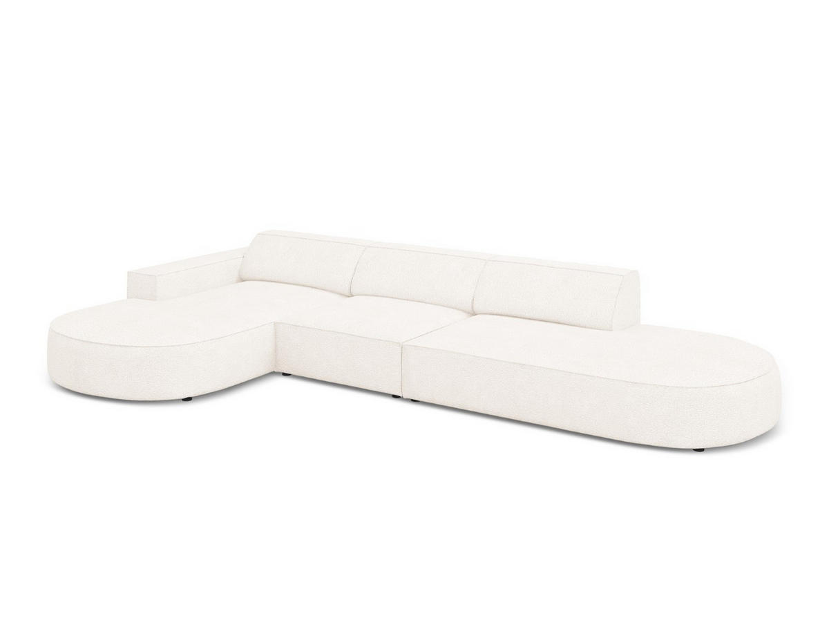 ECKSOFA links Jodie aus Boucle beige 4 Sitzplätze - Beige, Textil (166/342cm) - Micadoni
