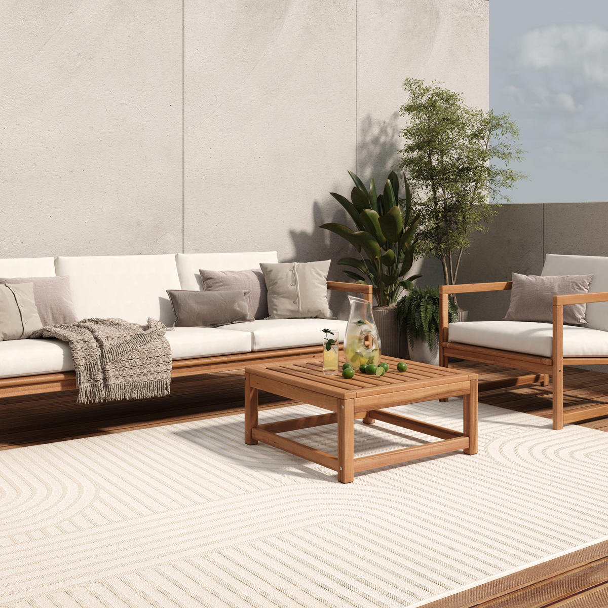 TEPPICH PATIO Beige 140/200 cm - Beige, Kunststoff (140/200cm) - Tapiso