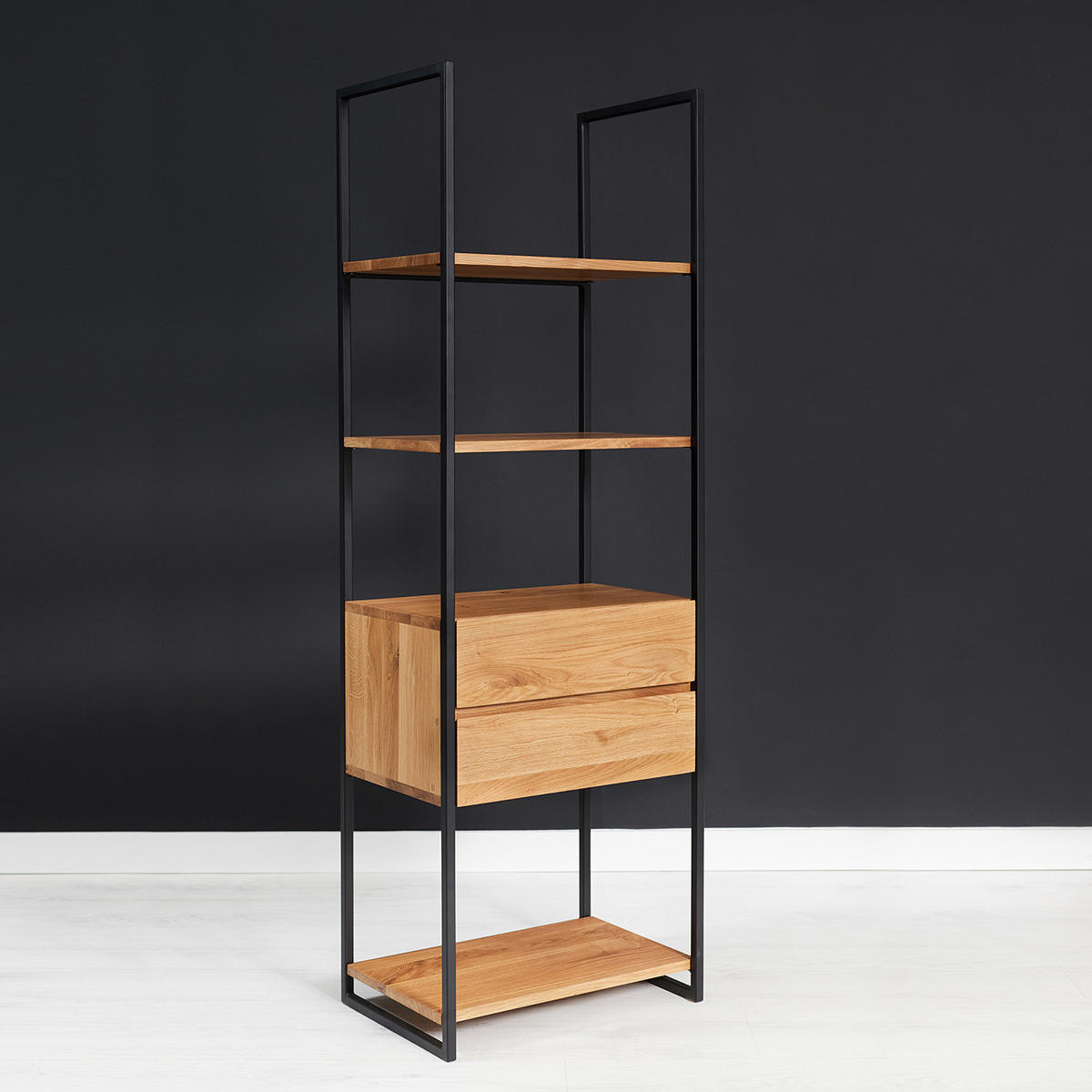 REGAL Moon aus massivem Eichenholz - Eichefarben/Naturfarben, Holz (80/180/40cm) - Danzz