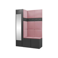 GARDEROBEN-SET Orion X - Graphitfarben/Rosa, Holzwerkstoff/Kunststoff (124/186/46cm) - MIRJAN24