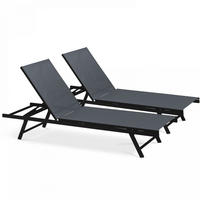 SONNENLIEGE 2-tlg., Grau - Grau, Metall (195/90/60cm) - Oviala