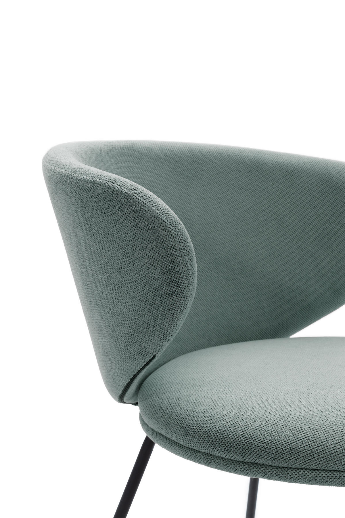 STÜHLEN (Set aus 2) aus stoff mit schwarzen metallbeinen - rush 60/58/51 cm - Grün, Textil (58/51/60cm) - Calicosy