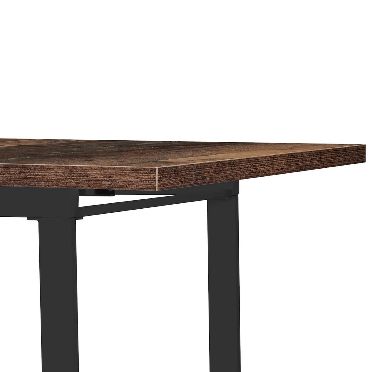 ESSTISCH ANNA 120-160/80/76 cm Texas-Eiche - Schwarz/Braun, Holzwerkstoff/Metall (80/120/77cm) - B&D Home