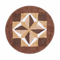 BADTEPPICH Mosaik, rund 60 cm, 100 % Baumwolle - Braun, Textil (60/60cm) - Homescapes
