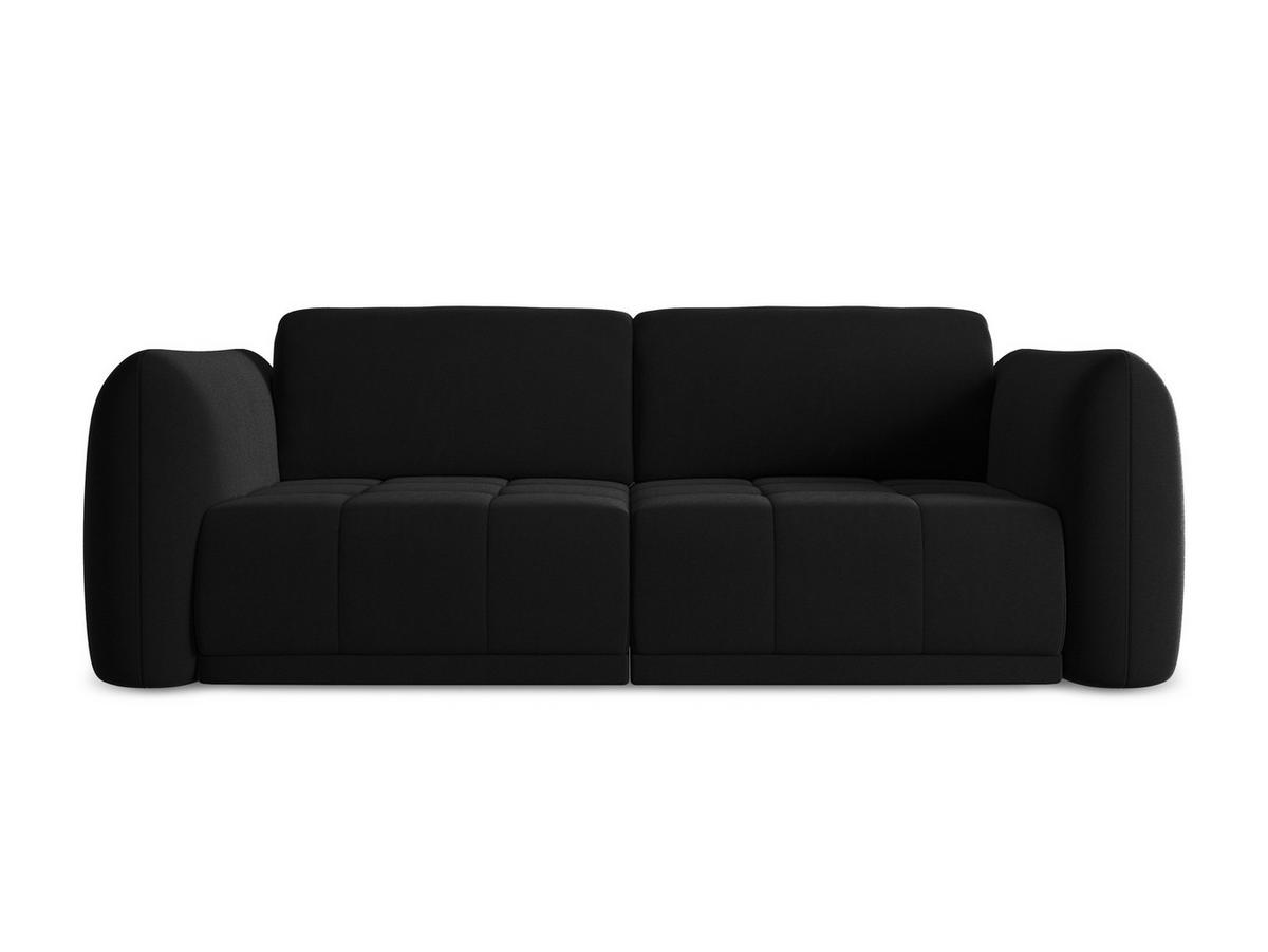 3-SITZER SOFA Samt Stoff Schwarz - Schwarz, Kunststoff/Textil (210/74/105cm) - Makamii