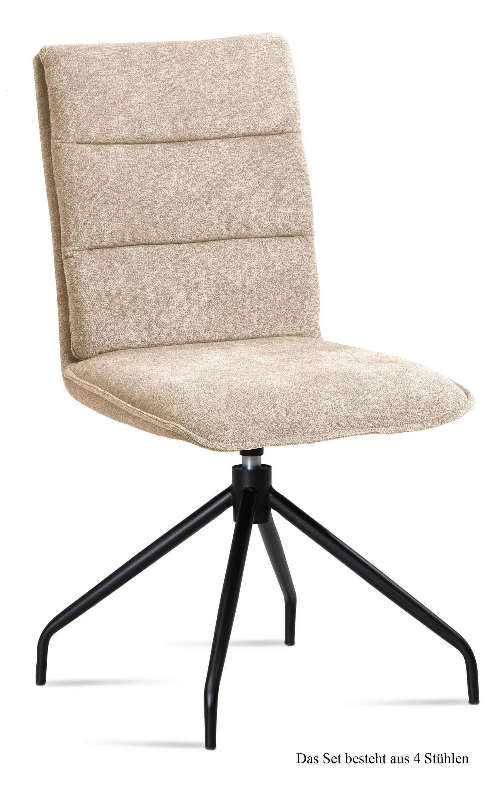 ESSZIMMERSTUHL drehbar (4er-Set) Donata 47x92x60 Schwarz/Natur - Schwarz/Naturfarben, Kunststoff (60/92/47cm) - 58aufmkessel