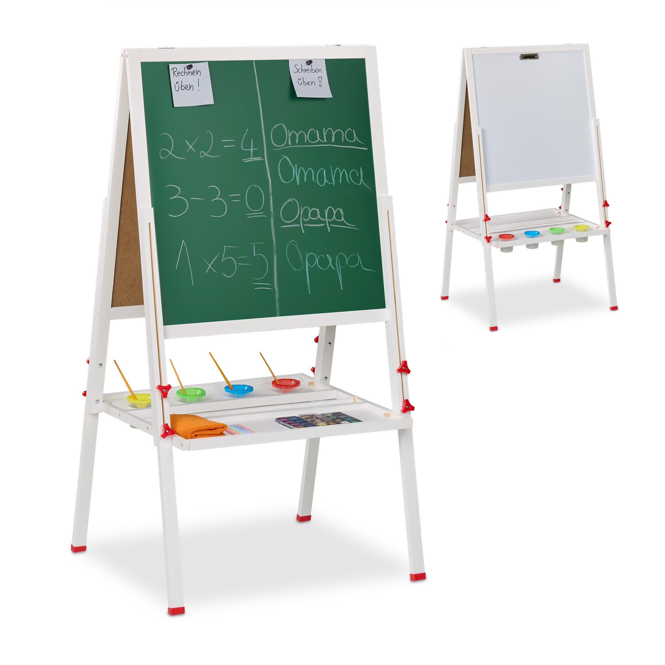 KINDERSTANDTAFEL - Weiß, Holz/Holzwerkstoff (65/160/69cm) - Relaxdays