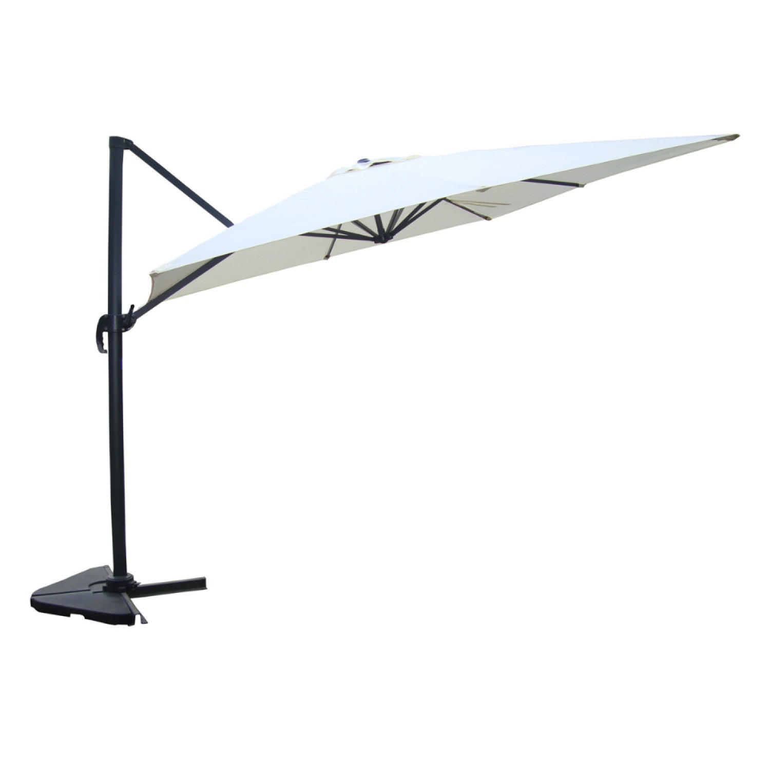 SONNENSCHIRM cesare ecru rechteckig 3 x 4 cm deportiert rotierbar um 360 - Beige, Metall (400/300cm) - Concept Usine