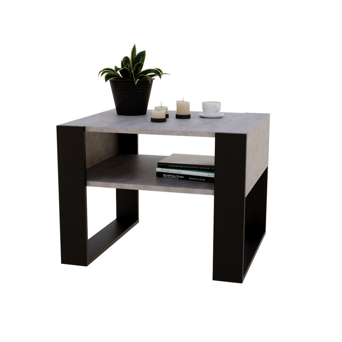 COUCHTISCH KARO 65 - Multicolor/Schwarz, Holz (53.6/65/45cm) - Mat-Haus