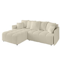 ECKSOFA Ottomane links LONLI-L 251x189x68 Creme Bouclé - Creme, Holzwerkstoff/Kunststoff (251/189cm) - ALTDECOR