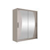 SCHWEBETÜRENSCHRANK Westa X - Kaschmir/Silberfarben, Holzwerkstoff/Metall (150/200/58cm) - MIRJAN24