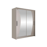 SCHWEBETÜRENSCHRANK Westa X - Kaschmir/Silberfarben, Holzwerkstoff/Metall (150/200/58cm) - MIRJAN24