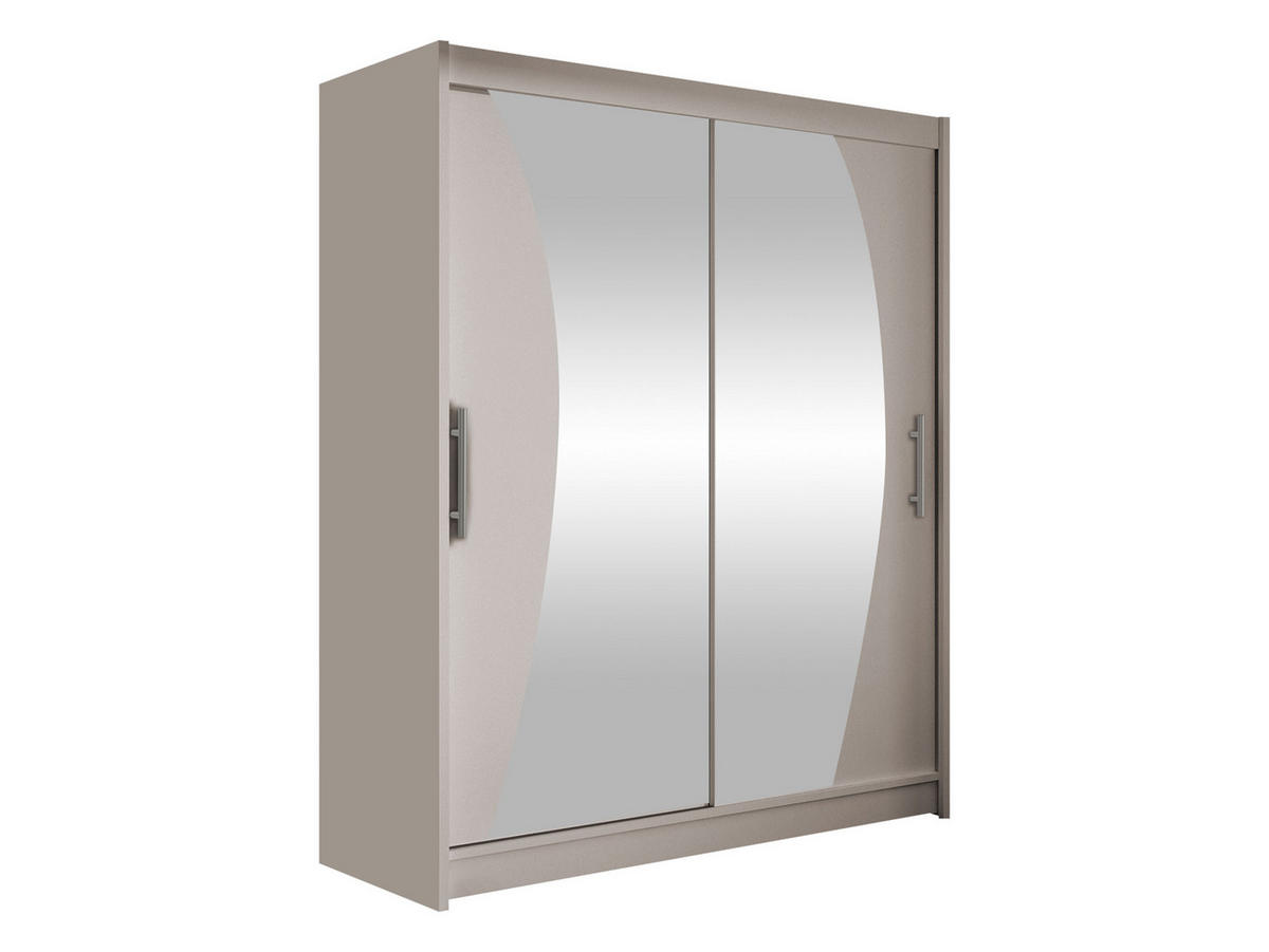 SCHWEBETÜRENSCHRANK Westa X - Kaschmir/Silberfarben, Holzwerkstoff/Metall (150/200/58cm) - MIRJAN24