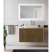 BADMÖBEL-SET 2-TLG. Lucca-107 - Braun, Holzwerkstoff (101/200/46cm) - Lomado