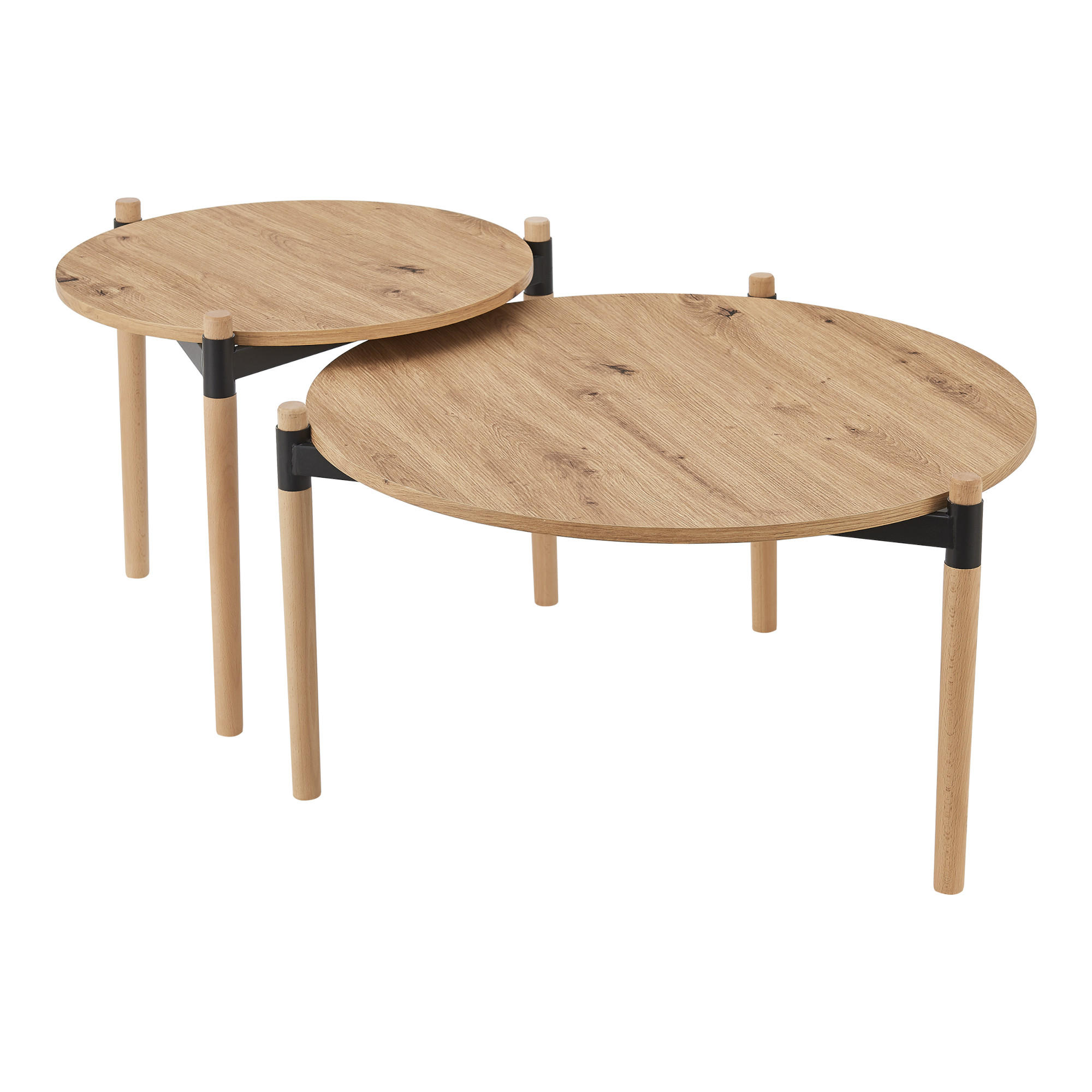 COUCHTISCH-SET 2-TLG. Kristinestad - Braun, Holzwerkstoff (70/70/42cm) - [en.casa]