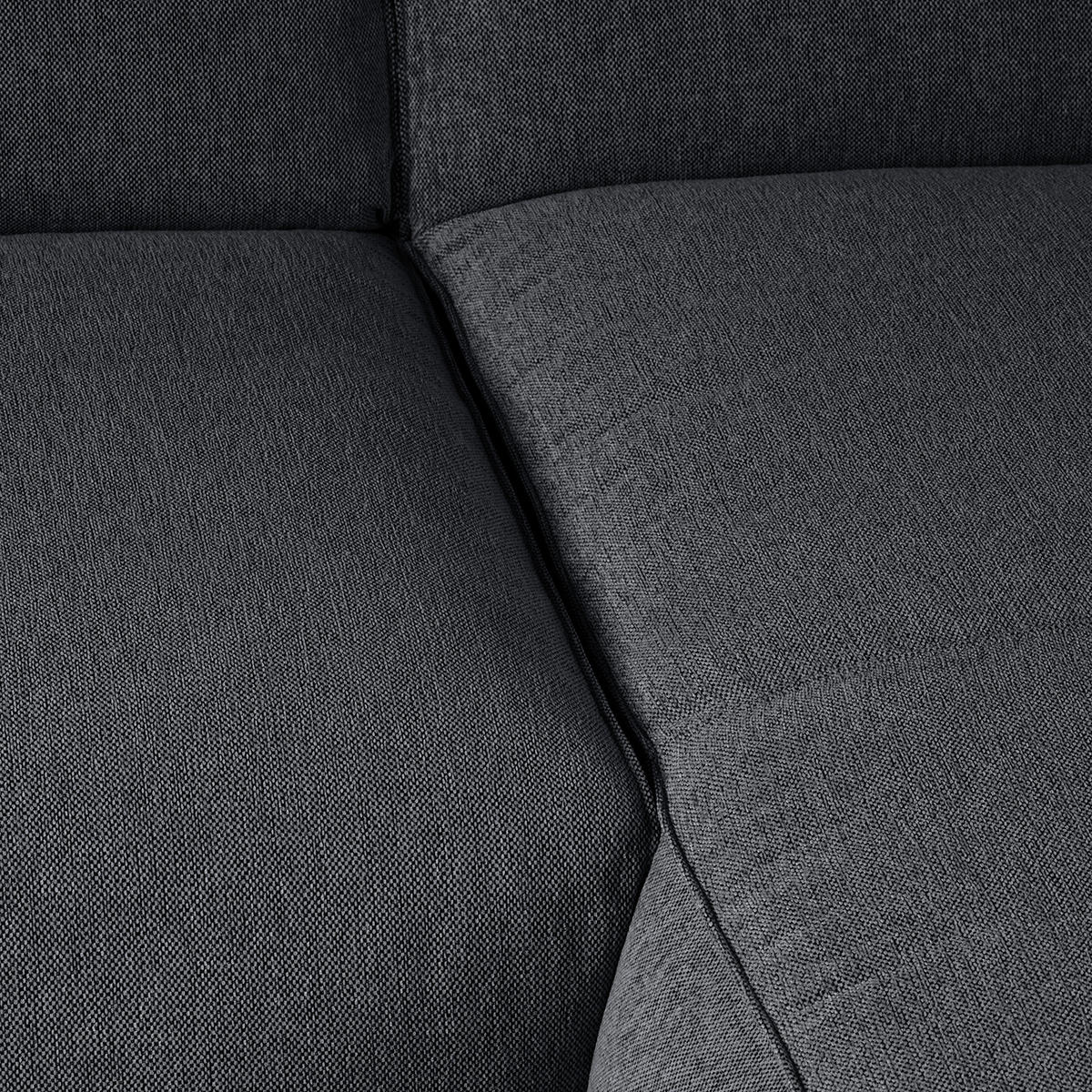 3-SITZER ECKSOFA mit Recamiere - Schwarz/Grau, Kunststoff/Textil (295/231cm) - home24