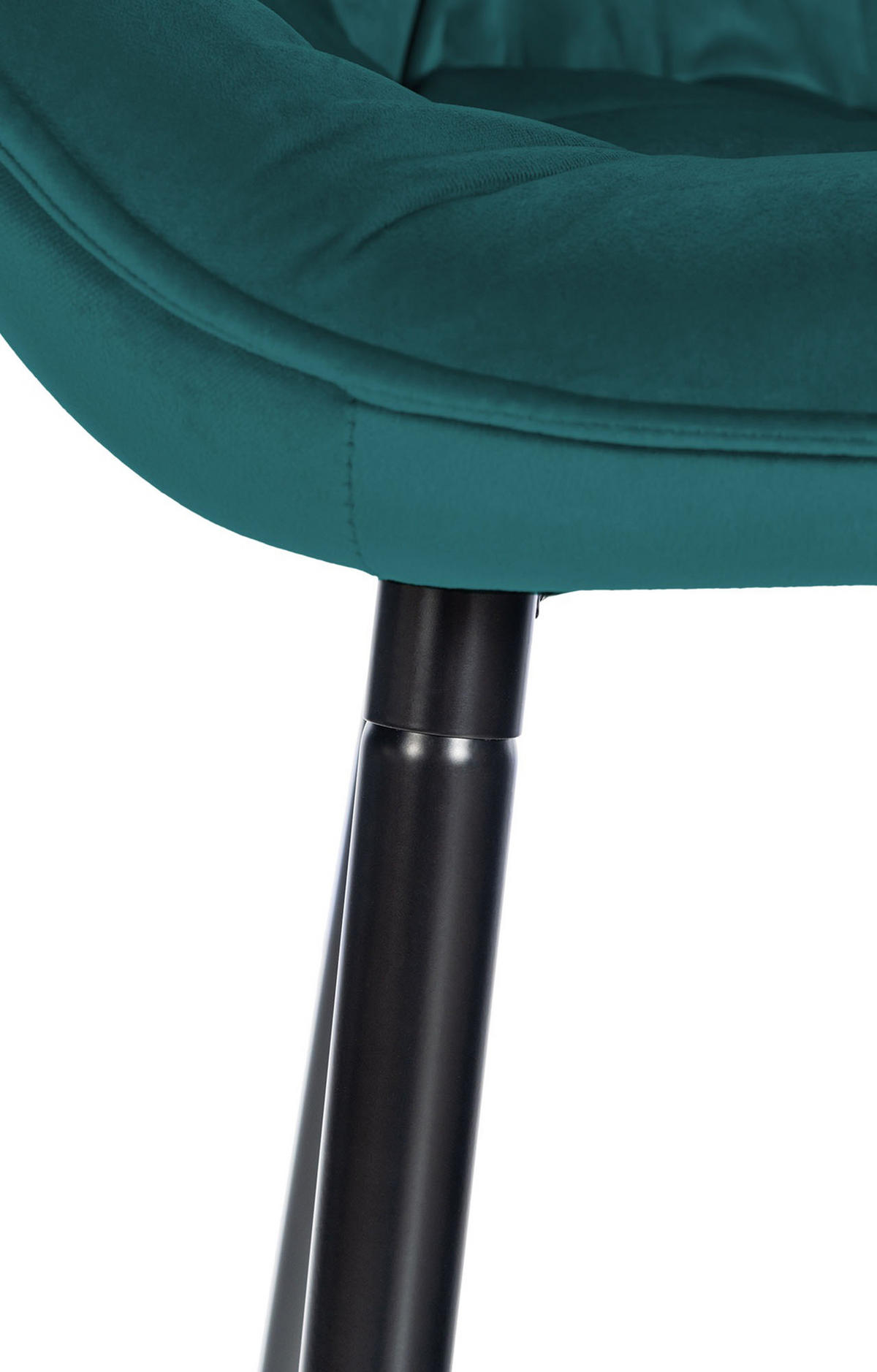 BARHOCKER 2er Set Gibal 76 Samt dunkelgrün - Schwarz/Grün, Textil/Metall (54/103/57.5cm) - TPFLiving