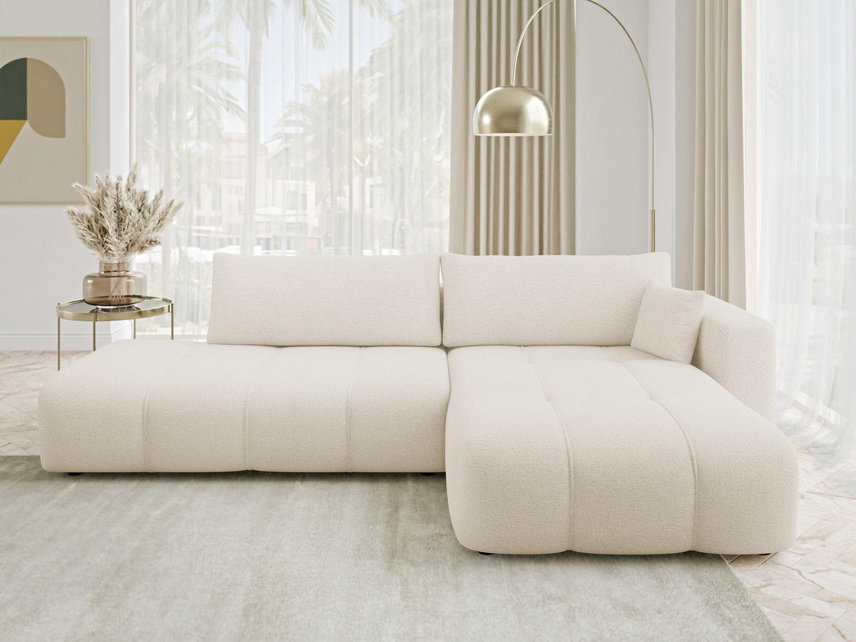 ECKSOFA Furyn O, Seite: Rechts - Creme/Schwarz, Holzwerkstoff/Kunststoff (262/145cm) - MIRJAN24
