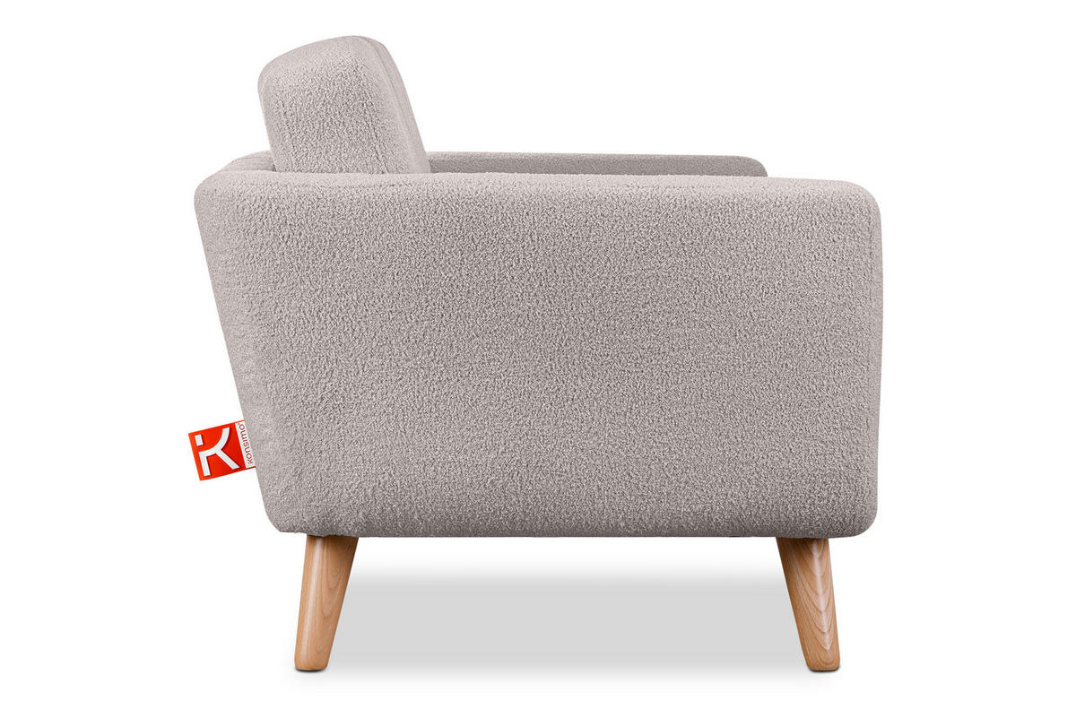 3-SITZER-SOFA TAGIO mit Armlehnen, Hellgrau - Hellgrau/Braun, Buchenholz/Textil (88/80/190cm) - KONSIMO®