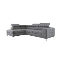 ECKSOFA PABLOS Cloud, L-förmig, Moderne, mit verstellbarem Kopfteil, Schlaf- & Lagermöglichkeiten, freistehend, LINKS 201x279x97 cm Grey - Grau, Holz/Textil (201/279cm) - DomoHome