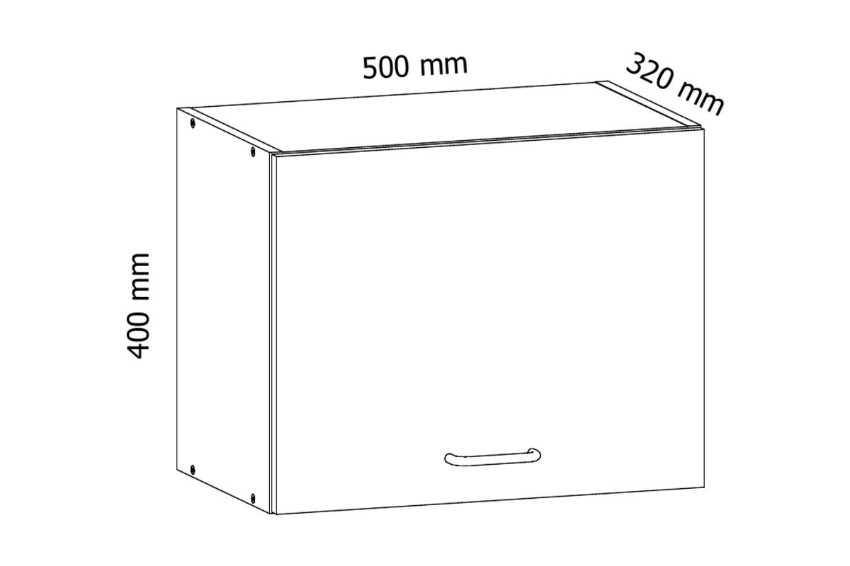HÄNGESCHRANK G50K – Sycylia Weiß – Weiß / Creme - Creme/Weiß, Holzwerkstoff (50/40/32cm) - ROYAL24_MARKT